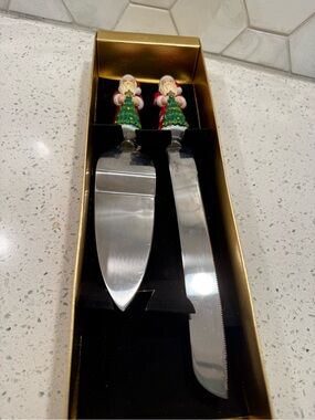 Christopher Radko Santa Claus Cake Knife & Server Set Christmas Holidays Box